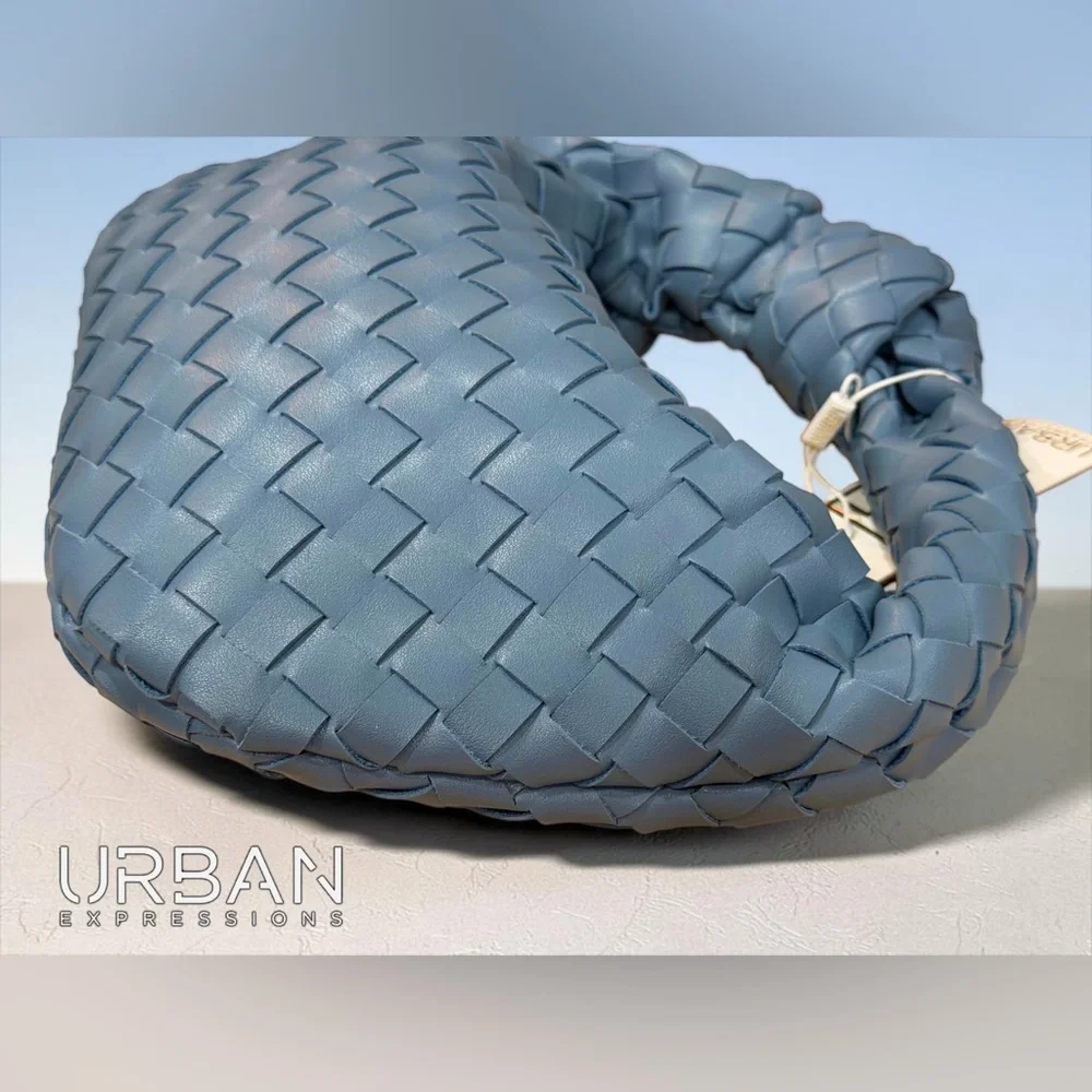 Urban Expressions Light Denim Blue Woven Knotted Hobo Bag NEW WITH TAGS!